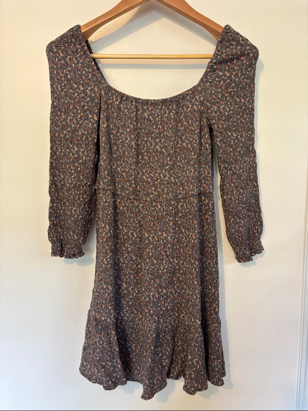 Ditsy Floral Dress Smocked Milkmaid Mini Size Medium Babydoll Y2K Retro - Picture 2 of 11